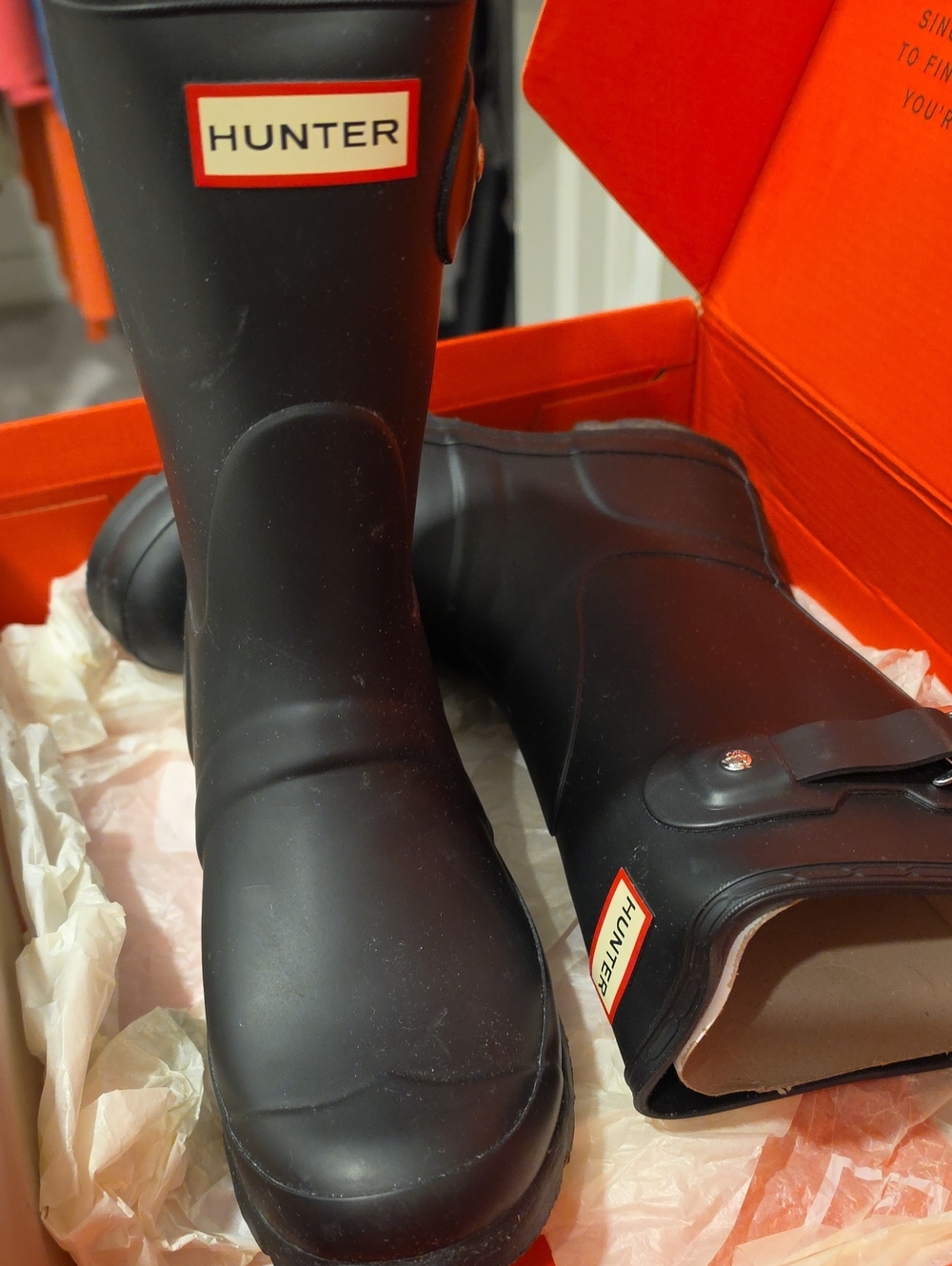 Hunter Matte Black Short Rain Boots